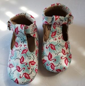 Monkey Feet 12-18 months flamingos in T Straps